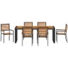 7 Delars Trädgårds matsalsset Svart Poly Rattan Akacia vidaXL 6 - Sits – miniatyr 7