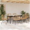 7-delars Trädgårds Matset, Brunt av Poly Rattan vidaXL 200 x 80 x 73 cm – miniatyr 4