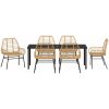 7-delars Trädgårds Matset, Brunt av Poly Rattan vidaXL 200 x 80 x 73 cm – miniatyr 6