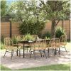7-delars Trädgårds Matset, Brunt av Poly Rattan vidaXL 200 x 80 x 73 cm – miniatyr 1