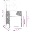7 Delars Trädgårds Matset med Kuddar, Svart Poly Rattan vidaXL 200 x 80 x 73 cm – miniatyr 9