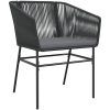 7 Delars Trädgårds Matset med Kuddar Svart Poly Rattan vidaXL 200 x 80 x 73 cm – miniatyr 6