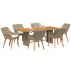 7 delars trädgårds middagsset beige poly rotting vidaXL Large – miniatyr 3
