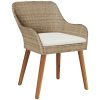 7 delars trädgårds middagsset beige poly rotting vidaXL Large – miniatyr 6