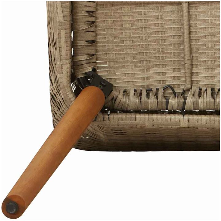 7 delars trädgårds middagsset beige poly rotting vidaXL Large – bild 9