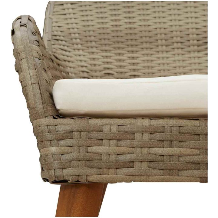 7 delars trädgårds middagsset beige poly rotting vidaXL Large – bild 10