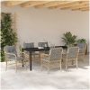 7 Delars Trädgårds Middagsset Med Kuddar i Beige Poly Rattan vidaXL 200 x 80 x 73 cm – miniatyr 4