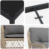 7 Delars Trädgårds Middagsset Med Kuddar i Beige Poly Rattan vidaXL 200 x 80 x 73 cm – miniatyr 8
