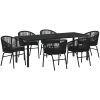 7-delars Trädgårds Middagsset - Svart Poly Rattan vidaXL 200 x 80 x 73 cm – miniatyr 2