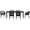 7-delars Trädgårds Middagsset - Svart Poly Rattan vidaXL 200 x 80 x 73 cm – miniatyr 6