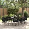7-delars Trädgårds Middagsset - Svart Poly Rattan vidaXL 200 x 80 x 73 cm – miniatyr 1