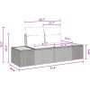 7-delars trädgårds-set med kuddar i svart poly-rattan vidaXL 100 x 55 x 73 cm – miniatyr 12