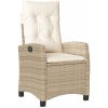 7 Delars Trädgårdsbord Set med Kuddar - Beige Poly Rattan vidaXL 200 x 80 x 73 cm – miniatyr 5