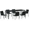 7-delars trädgårdsbordset med kuddar, svart poly-rattan vidaXL 56 x 59 x 84 cm – miniatyr 2