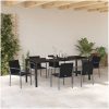7-delars trädgårdsbordset med kuddar, svart poly-rattan vidaXL 56 x 59 x 84 cm – miniatyr 4