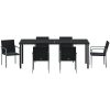 7-delars trädgårdsbordset med kuddar, svart poly-rattan vidaXL 56 x 59 x 84 cm – miniatyr 7