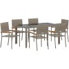 7-delars trädgårdsdining set grå poly rotting vidaXL 6 - Sits – miniatyr 2