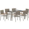 7-delars trädgårdsdining set grå poly rotting vidaXL 6 - Sits – miniatyr 3