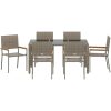 7-delars trädgårdsdining set grå poly rotting vidaXL 6 - Sits – miniatyr 7