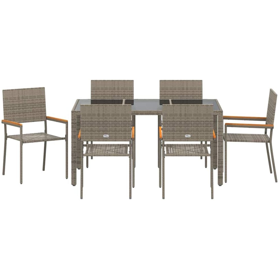 7-delars trädgårdsdining set grå poly rotting vidaXL 6 - Sits – bild 7