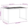 7-delars Trädgårdsdining Set Grå Stål och Massivt Akacieträ vidaXL 140 x 80 x 75 cm – miniatyr 11