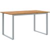 7-delars Trädgårdsdining Set Grå Stål och Massivt Akacieträ vidaXL 140 x 80 x 75 cm – miniatyr 5