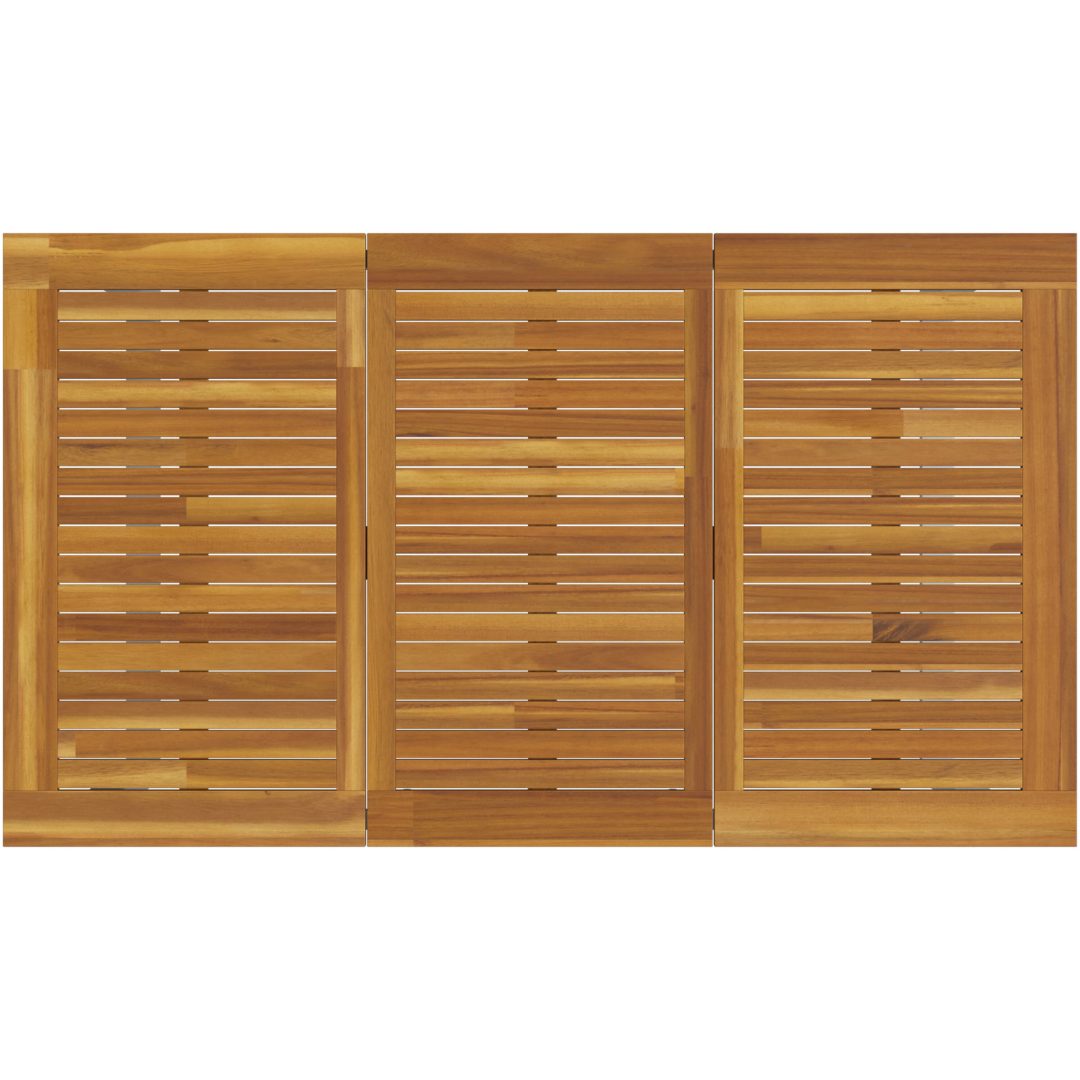 7-delars Trädgårdsdining Set Grå Stål och Massivt Akacieträ vidaXL 140 x 80 x 75 cm – bild 8