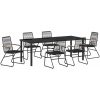 7-delars trädgårdsdining set i svart PVC rattan. vidaXL 200 x 80 x 73 cm – miniatyr 2