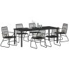 7-delars trädgårdsdining set i svart PVC rattan. vidaXL 200 x 80 x 73 cm – miniatyr 3