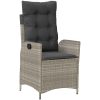 7-delars trädgårdsdining set med kuddar i ljusgrå poly rattan vidaXL 200 x 80 x 73 cm – miniatyr 6