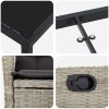 7-delars trädgårdsdining set med kuddar i ljusgrå poly rattan vidaXL 200 x 80 x 73 cm – miniatyr 8