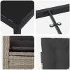 7-delars Trädgårdsdining Set med Kuddar Ljusgrå Poly Rattan vidaXL 200 x 80 x 73 cm – miniatyr 7