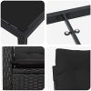 7-delars trädgårdsdining set med kuddar - Svart poly rattan vidaXL 200 x 80 x 73 cm – miniatyr 8
