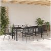 7 Delars Trädgårdsdining Set Svart Poly Rattan vidaXL 6 - Sits – miniatyr 4