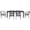 7 Delars Trädgårdsdining Set Svart Poly Rattan vidaXL 6 - Sits – miniatyr 7