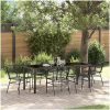 7 Delars Trädgårdsdining Set Svart Poly Rattan vidaXL 6 - Sits – miniatyr 1