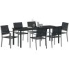 7-delars trädgårdsdinningset svart poly rattan vidaXL Standard – miniatyr 3