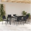 7-delars trädgårdsdinningset svart poly rattan vidaXL Standard – miniatyr 4