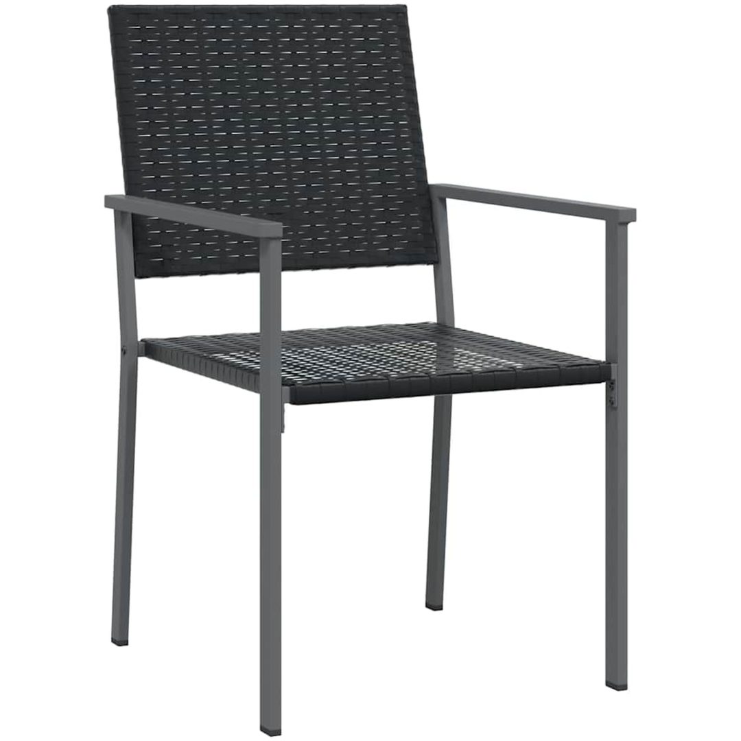 7-delars trädgårdsdinningset svart poly rattan vidaXL Standard – bild 5