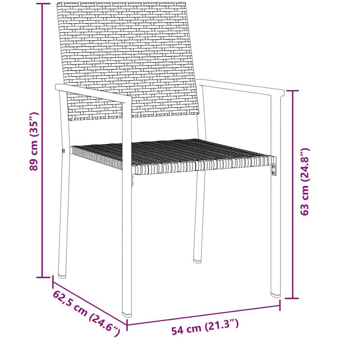 7-delars trädgårdsdinningset svart poly rattan vidaXL Standard – bild 8
