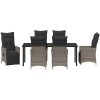 7 Delars Trädgårdsmatbord Med Kuddar Grå Poly Rattan vidaXL 200 x 80 x 73 cm – miniatyr 7