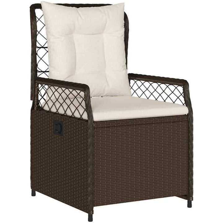 7 Delars Trädgårdsmatbord Set Brun Poly Rattan vidaXL 200 x 80 x 73 cm – bild 6