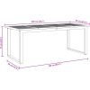 7 Delars Trädgårdsmatbord Set Grå Stål och Massivt Akaciaträ vidaXL 200 x 90 x 75 cm – miniatyr 12