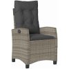 7 Delars Trädgårdsmatbord Set med Kuddar - Grå Poly Rattan vidaXL 200 x 80 x 73 cm – miniatyr 6