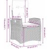 7 Delars Trädgårdsmatbord Set med Kuddar - Grå Poly Rattan vidaXL 200 x 80 x 73 cm – miniatyr 9