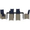 7 Delars Trädgårdsmatbord Set med Kuddar i Svart Poly Rattan vidaXL 200 x 80 x 73 cm – miniatyr 7