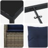 7 Delars Trädgårdsmatbord Set med Kuddar i Svart Poly Rattan vidaXL 200 x 80 x 73 cm – miniatyr 8