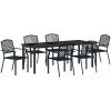 7-delars trädgårdsmatbordset i anthracitstål vidaXL 200 x 80 x 73 cm – miniatyr 2