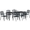 7-delars trädgårdsmatbordset i anthracitstål vidaXL 200 x 80 x 73 cm – miniatyr 3