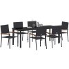 7-delars trädgårdsmatbordset i svart poly-rattan vidaXL 200 x 80 x 73 cm – miniatyr 3
